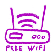 Free Wifi Icon Crayon Chalk Drawing Doolde Vector