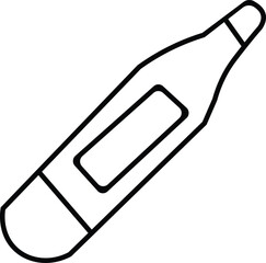 Digital Thermometer Icon Black Outline Medical Device Healthcare Temperature Measurement Tool Simple