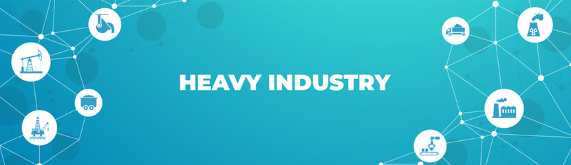 heavy industry icon concept – engineering, oil and construction industry – vector illustration EPS 10