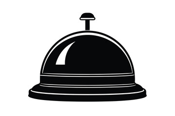 Black and White Illustration of a Service Bell for Hotel or Reception