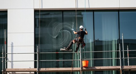 Window Washers Dance HighRise Cleaning in Urban Gleam.