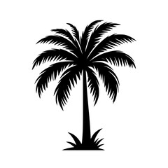 Silhouette of Tropical Paradise: The stark, graphic silhouette of a lush palm tree evokes the serenity of a tropical paradise. Capturing the essence of nature's beauty.