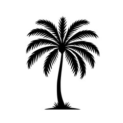 Tropical Palm Silhouette: A sleek, monochrome silhouette of a majestic palm tree, evokes a sense of tropical paradise, with its graceful fronds reaching towards the sky.  