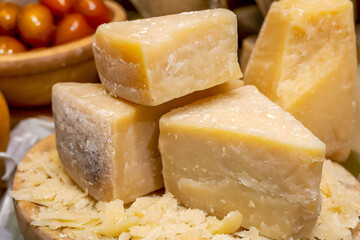 Parmigiano-Reggiano Cheese Wedge. Authentic Italian Hard Cheese