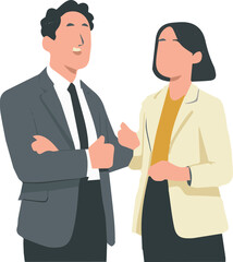 Fototapeta premium Business professionals collaborating and discussing ideas in a modern, dynamic environment
