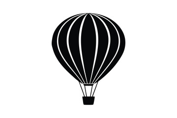 Fototapeta premium Black and White Hot Air Balloon Illustration for Travel and Adventure