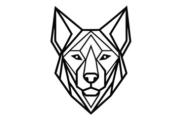 Fototapeta premium Geometric canine head shows modern line art animal logo concept nicely here