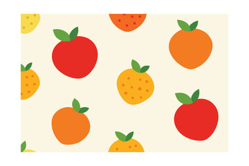 Tiled Fruit Background In Minimal Style On White