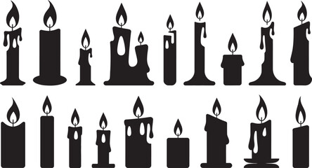 vector illustration of burning candles