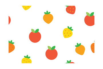 Seamless Ui Background Of Fruit Icons In Flat Style
