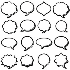 Collection of various cartoon speech bubbles