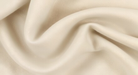 Obraz premium Cream Silk Fabric with Smooth Texture and Soft Draping in Elegant Natural Setting