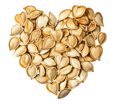 A heart made of seeds