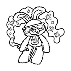 Stoner, Stoner Girl, Bold and Easy Stoner Coloring Book, Weed Designs, Trippy Psychedelic, Vector Illustration, hand drawn, Bold and Easy Coloring Page, Marijuana