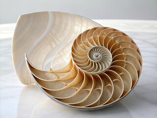Obraz premium spiral seashell motif over smooth ceramic
