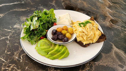 athlete breakfast on a plate