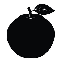 Flat Vector Quince Fruit Silhouette Square Rounded Design Element