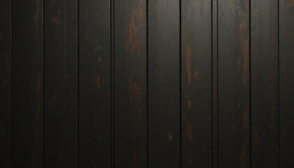 Naklejka premium Dark Wooden Wall Paneling with Vertical Planks in Rustic Style
