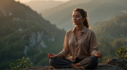 woman meditating in lotus pose