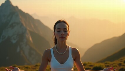 woman meditating in lotus pose
