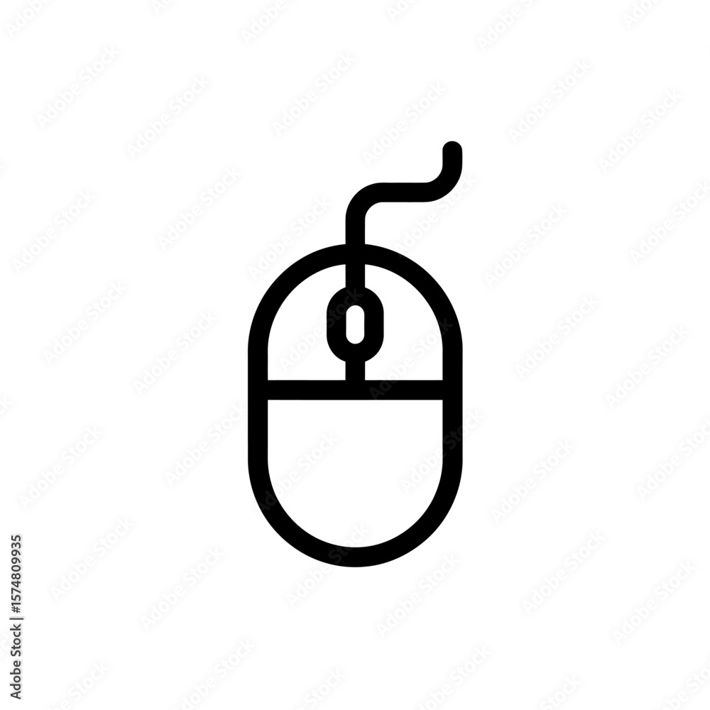 Poster illustration of a computer mouse peripheral device for connecting to a computer system