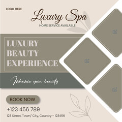 Beauty Salon and Spa Center Social Media Post Instagram Template