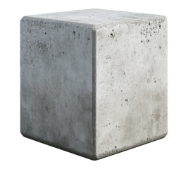 A gray concrete block with a rough texture
