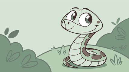 Fototapeta premium Cute cartoon snake illustration vector graphic design for kids and educational resources drawing 100
