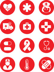 Medical Icons Healthcare Symbols Set for Websites and Apps