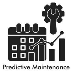 Predictive Maintenance Icon - Glyph Style