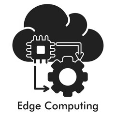 Edge Computing Icon - Glyph Style
