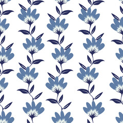 Fototapeta premium cut seamless hand drawn floral pattern, Botanical, Vector illustration for wedding and valentine day design.