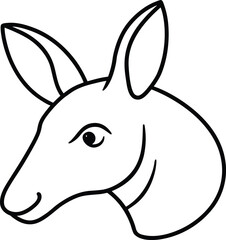 aardvark head icon line art vector illustration on transparent background