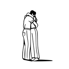 embracing couple vector illustration