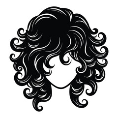 A sleek hair curl silhouette flows in elegant waves, capturing the graceful twist of a single strand—stylish, feminine, and timeless in its flowing contour.
