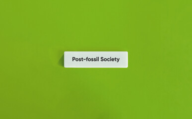 Post-fossil Society on Green Background – Minimalist Tile Design