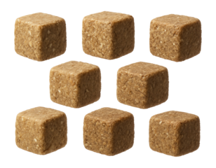 Small animal food blocks, used for providing balanced nutrition to mice in an urban apartment.