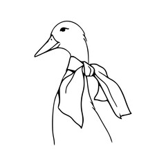 Obraz premium cute duck with accessory sketch