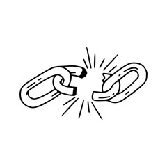 broken chain link symbol