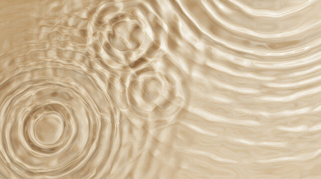Rippling waves on a beige background showcasing tranquil water textures in an abstract nature composition - Powered by Adobe