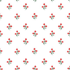 seamless pattern with red flowers 