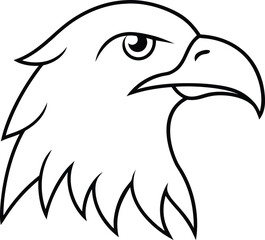 eagle head icon line art vector illustration on transparent background