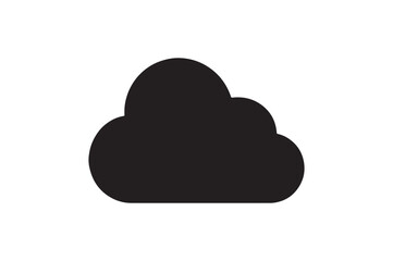 Overcast icon silhouette vector with white background