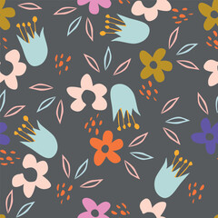 Obraz premium Beautiful floral pattern in small flowers. Small colorful pastel flowers. White background. Liberty print. Floral seamless background. Trendy template for fashion prints. Stock pattern.