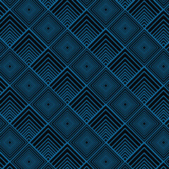 Geometric Diamond Pattern in Blue and Black