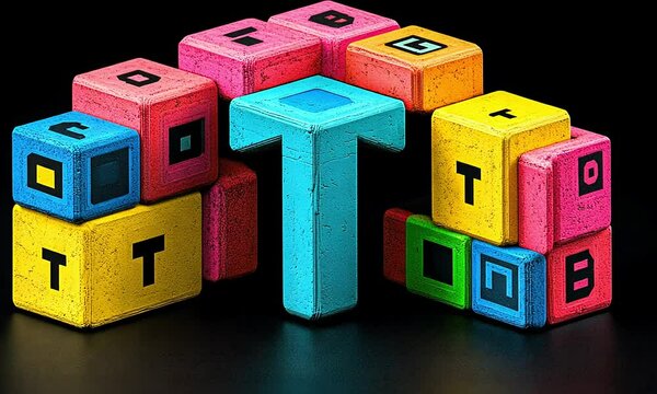 Colorful 3D Block Letters