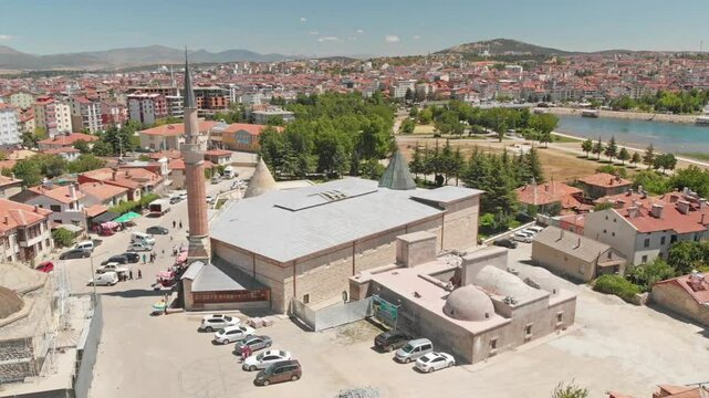 Aerial view of the historical city of kayseri in turkey