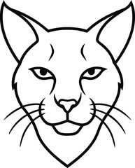 lynx head icon line art vector illustration on transparent background