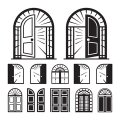 set of windows vector