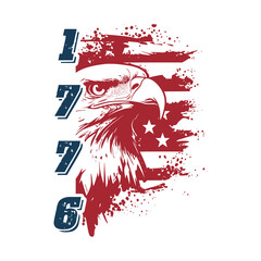 1776 USA &ndash; Vintage American Independence Typography Design, 1776 USA , trendy design usa